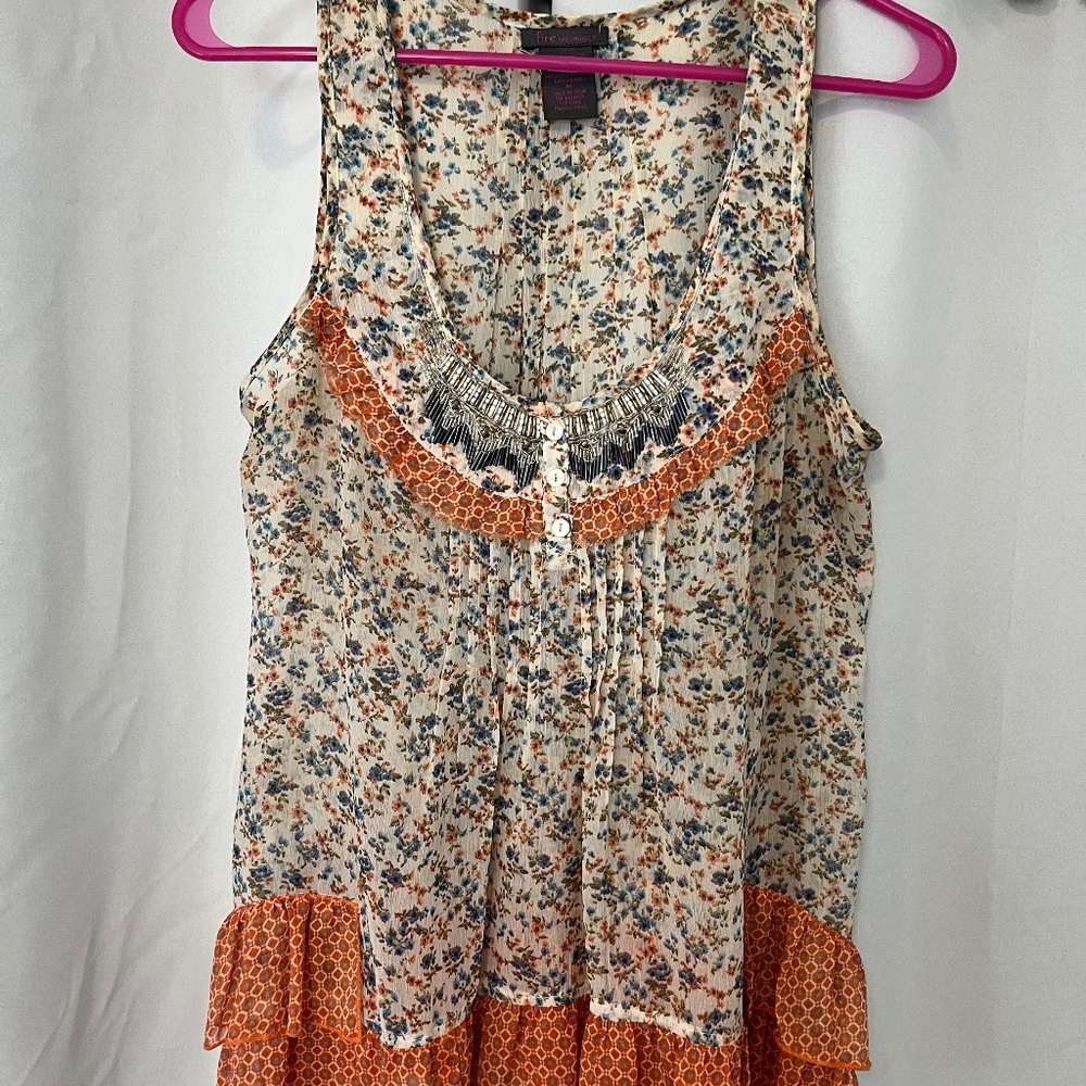 Boho embellished tank